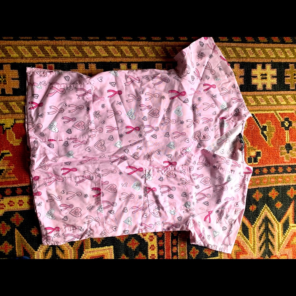 Breast cancer awareness scrub top